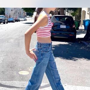 H&M Red and White Striped Top